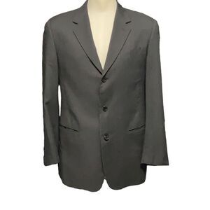 Donna Karan Men’s Charcoal Gray Fine Pinstriped 100% Wool Suit Jacket Size 40